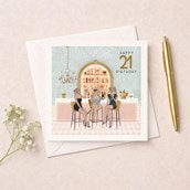 Age 21 Birthday Card - Girls Cocktails