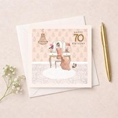 Age 70 Birthday Card - Pink Dressing Room