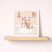 Age 70 Birthday Card - Pink Dressing Room Age 70 Birthday Card - Pink Dressing Room