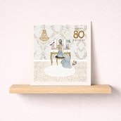 Age 80 Birthday Card - White Dressing Room