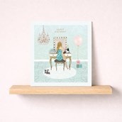Birthday Card - Girl At Dressing Table