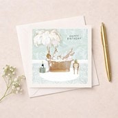 Birthday Card - Lady In Bathtub Birthday Card - Lady In Bathtub