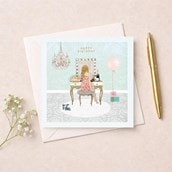 Birthday Card - Girl At Dressing Table