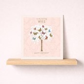Wife Birthday Card - Butterfly Tree Wife Birthday Card - Butterfly Tree