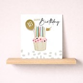 Age 18 Birthday Card - Cupcake