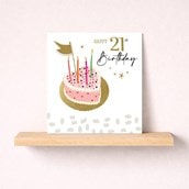 Age 21 Birthday Card - Heart Cake Age 21 Birthday Card - Heart Cake