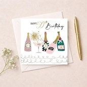 Age 50 Birthday Card - Champagne