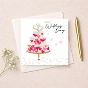 Wedding Card - Heart Wedding Cake