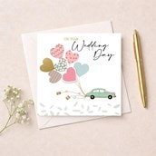 Wedding Card - Wedding Car & Balloons