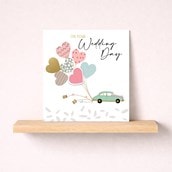 Wedding Card - Wedding Car & Balloons Wedding Card - Wedding Car & Balloons