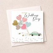 Wedding Card - Wedding Car & Balloons