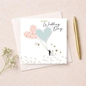 Wedding Card - Heart Balloons