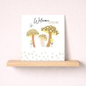 New Baby Card - Gold Mushrooms
