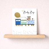 New Baby Boy Card - Blue Train