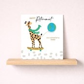 Retirement Card - Skateboarding Giraffe