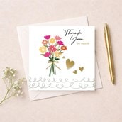 Thank You Card - Flowers & Hearts Thank You Card - Flowers & Hearts