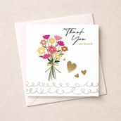 Thank You Card - Flowers & Hearts
