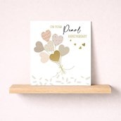 Pearl Anniversary Card - Heart Balloons Pearl Anniversary Card - Heart Balloons