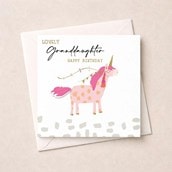 Birthday Card - Granddaughter Unicorn