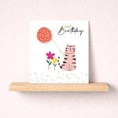 Birthday Card - Cat With A Balloon