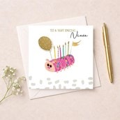 Niece Birthday Card - Caterpillar Cake