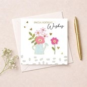 Birthday Card - Watering Can Filled With Flowers Birthday Card - Watering Can Filled With Flowers