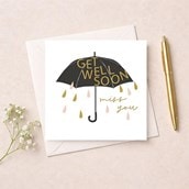 Get Well Soon Card - Umberella Get Well Soon Card - Umberella
