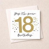 Age 18 Birthday Card - Yay Age 18 Birthday Card - Yay