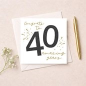 Age 40 Birthday Card - Stars Age 40 Birthday Card - Stars