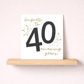 Age 40 Birthday Card - Stars