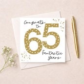 Age 65 Birthday Card - Stars