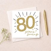 Age 80 Birthday Card - Stars