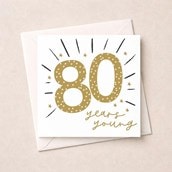 Age 80 Birthday Card - Stars