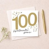 Age 100 Birthday Card - Stars