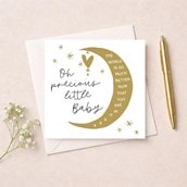 New Baby Card - Crescent Moon