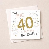Age 40 Birthday Card - Stars