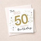 Age 50 Birthday Card - Stars