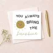 Just To Say Card - Bring The Sunshine Just To Say Card - Bring The Sunshine