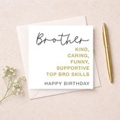 Brother Birthday Card - Top Bro Skills Brother Birthday Card - Top Bro Skills