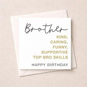 Brother Birthday Card - Top Bro Skills