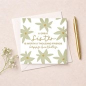 Sister Birthday Card - A Great Sister