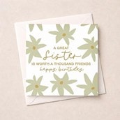 Sister Birthday Card - A Great Sister Sister Birthday Card - A Great Sister