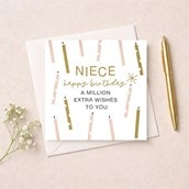 Niece Birthday Card - Million Extra Wishes