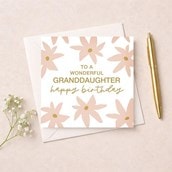 Granddaughter Birthday Card - Pink Flowers