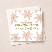 Granddaughter Birthday Card - Pink Flowers Granddaughter Birthday Card - Pink Flowers