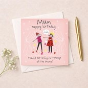 Mum Birthday Card - Thanks For Loving Me Mum Birthday Card - Thanks For Loving Me