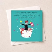 Friendship Card - Glass Of Wine