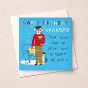 Grandad Birthday Card - Hair Of Silver & Heart Of Gold Grandad Birthday Card - Hair Of Silver & Heart Of Gold