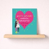 Daughter Birthday Card - Pink Heart Daughter Birthday Card - Pink Heart