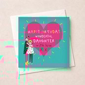 Daughter Birthday Card - Pink Heart Daughter Birthday Card - Pink Heart